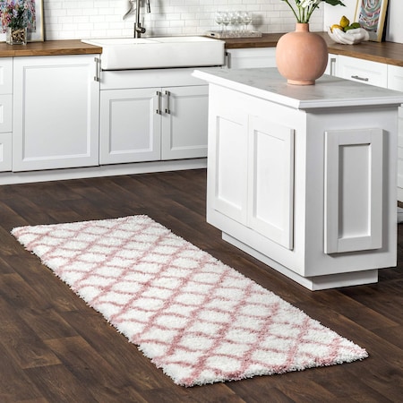 Nuloom Nelda Trellis Kids Shag Area Rug 2ft 8in x 8ft OZAS03B-2808